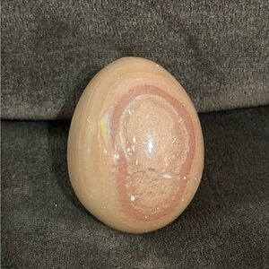 Natural Stone Decorative Egg - Tan and Brown